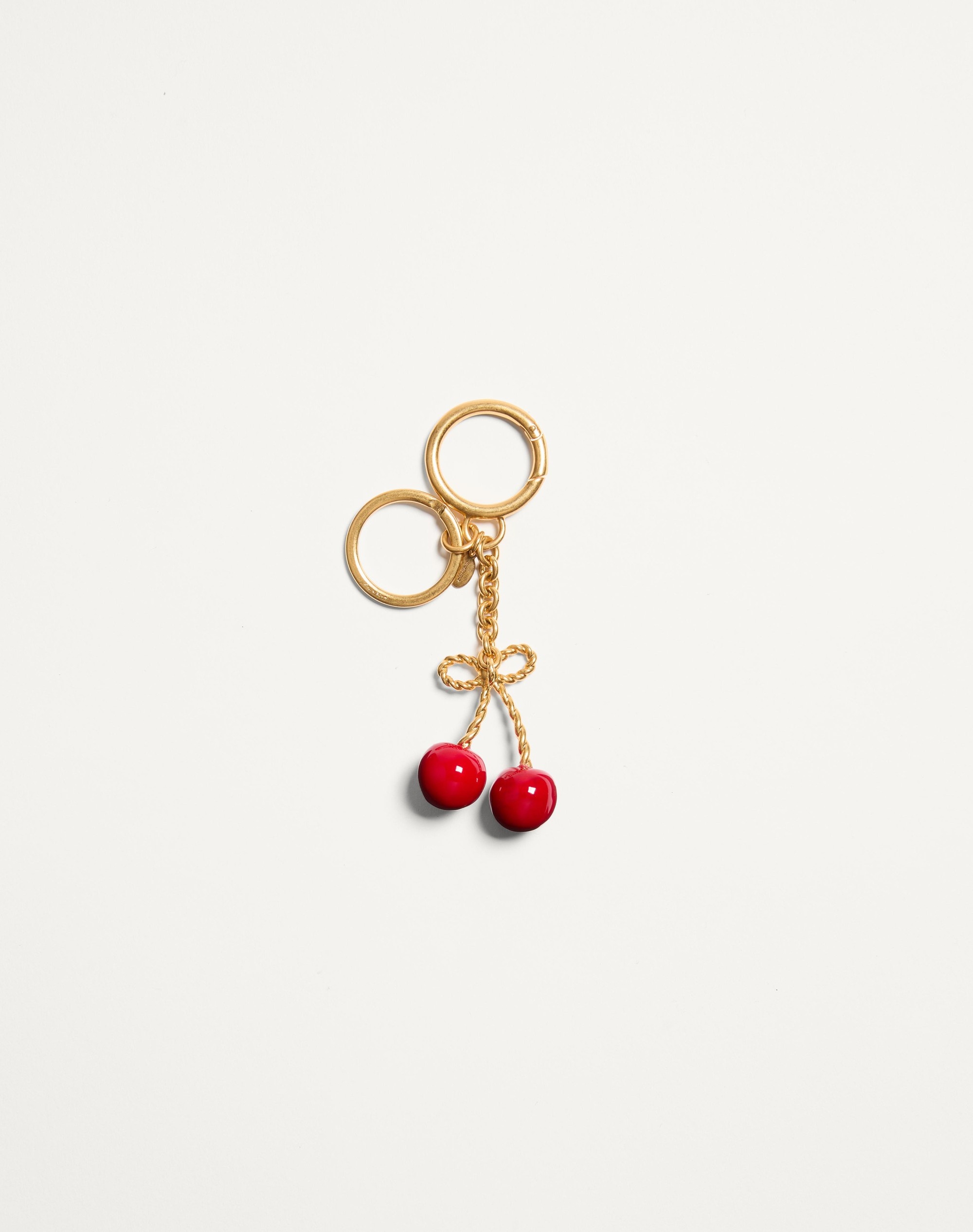 CHEZ VALENTINO METAL AND ENAMEL BAG CHARM WITH KEY RING - 4