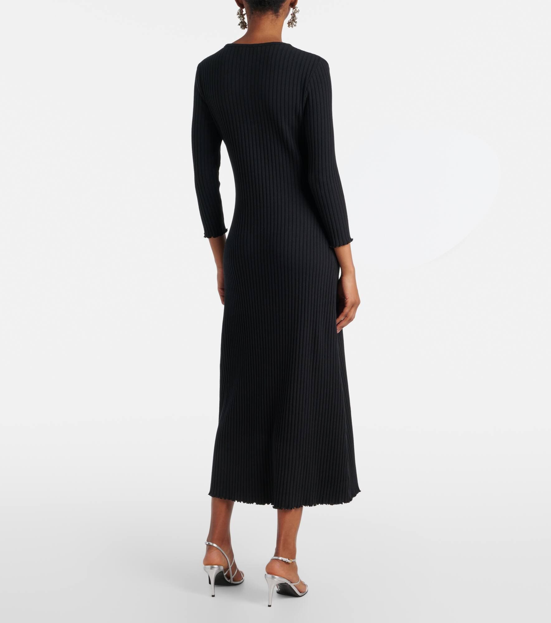Ribbed-knit cotton-blend maxi dress - 3
