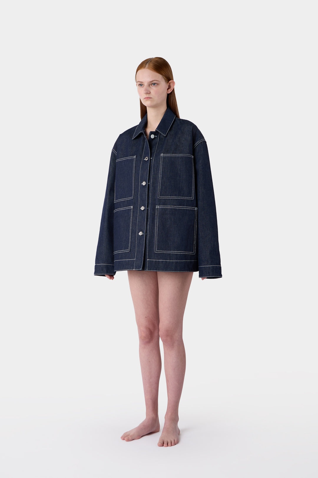 BELLIDENTRO REVERSIBLE JACKET / denim & blue stripes - 8