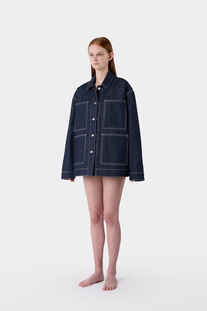 BELLIDENTRO REVERSIBLE JACKET / denim & blue stripes 8