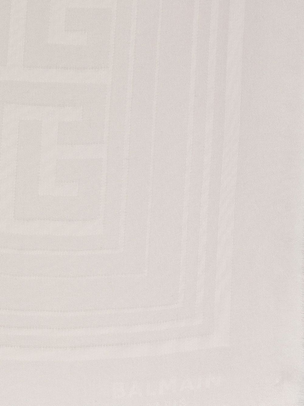 fringed logo-pattern scarf - 2