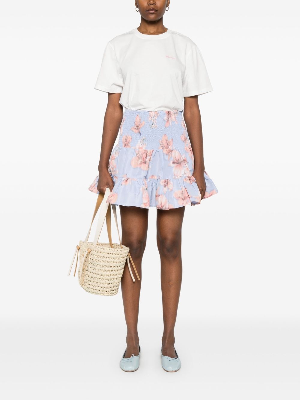 floral-print mini skirt - 2