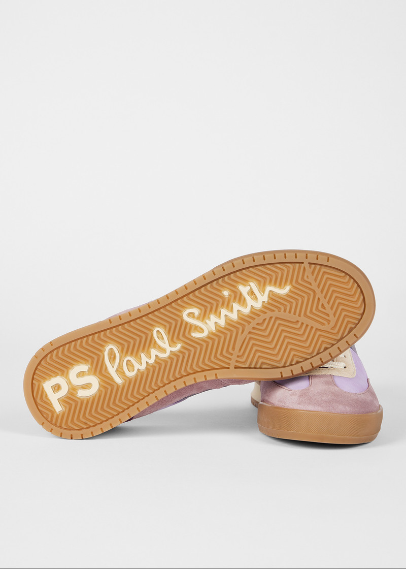 Women's Nubuck Purple 'Dover' Colourblock Retro Gum Trainers 4