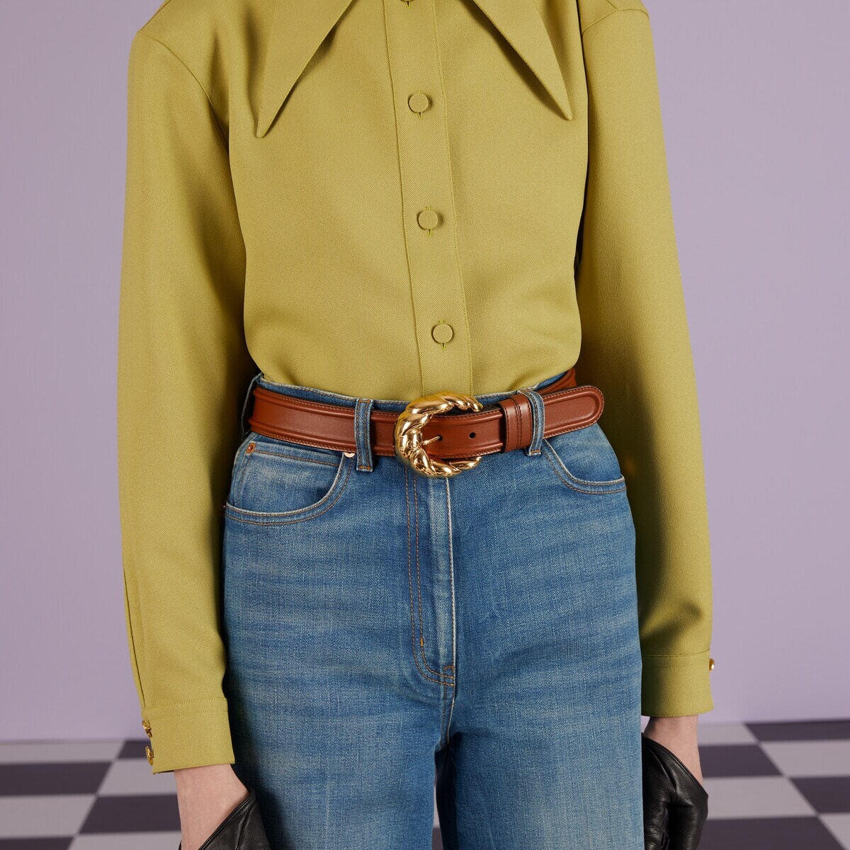 Belt with torchon buckle - 3