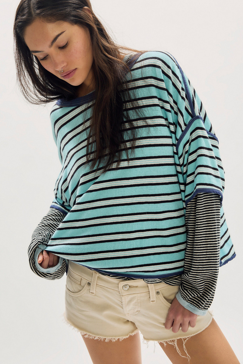 FREE PEOPLE We The Free Clean Rugby Tee outlook