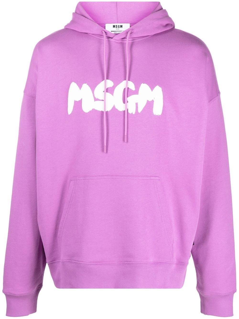 logo-print cotton hoodie - 1