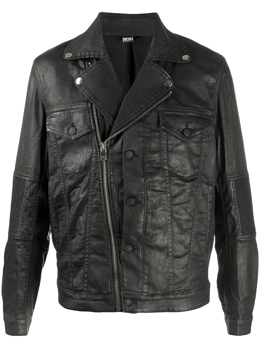 zip-up faux leather jacket - 1