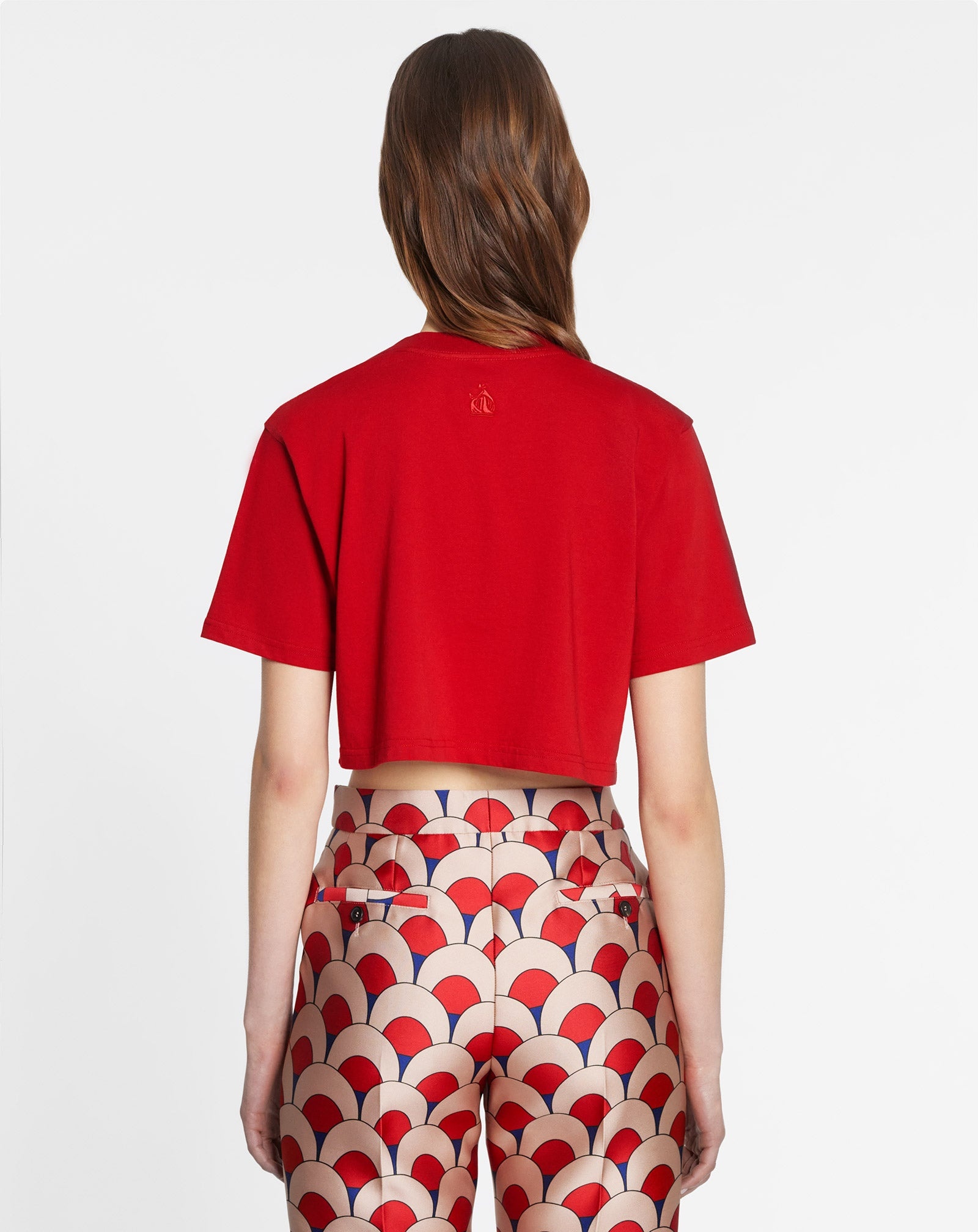 SHORT T-SHIRT WITH LANVIN PARIS EMBROIDERY - 5
