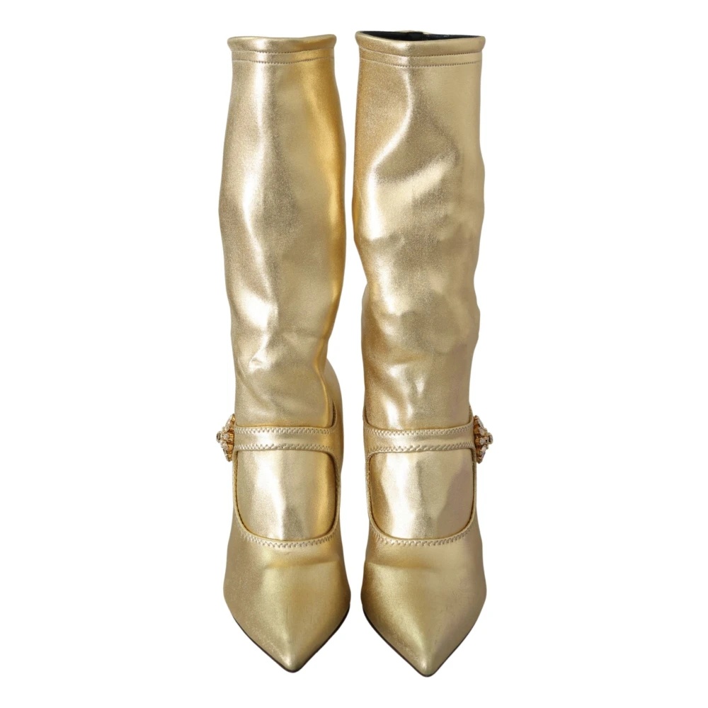 ELEGANT GOLD BOOT SOCKS WITH RHINESTONES - 4