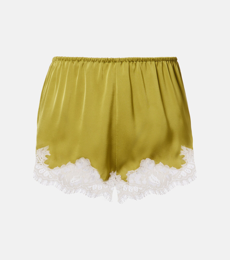 Norden lace-trimmed satin shorts 1