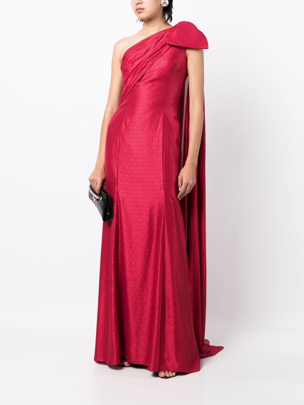 Imogen one-shoulder draped gown - 2
