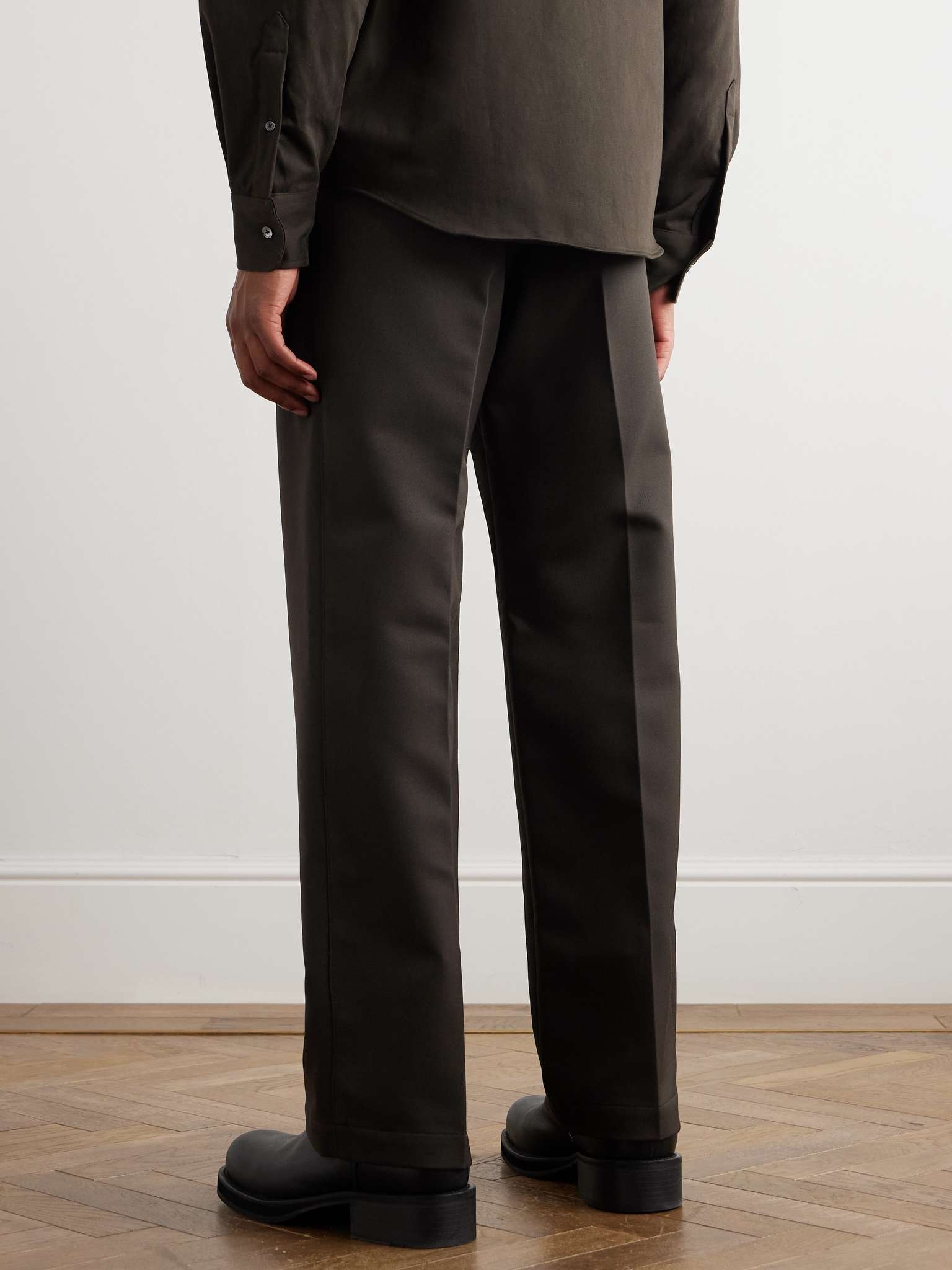 Straight-Leg Pleated Twill Trousers - 4