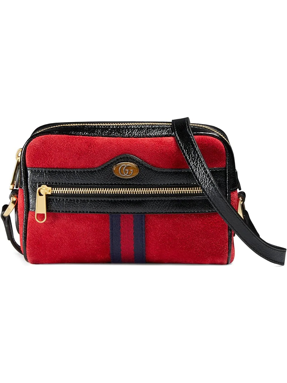 red Ophidia suede mini bag - 1