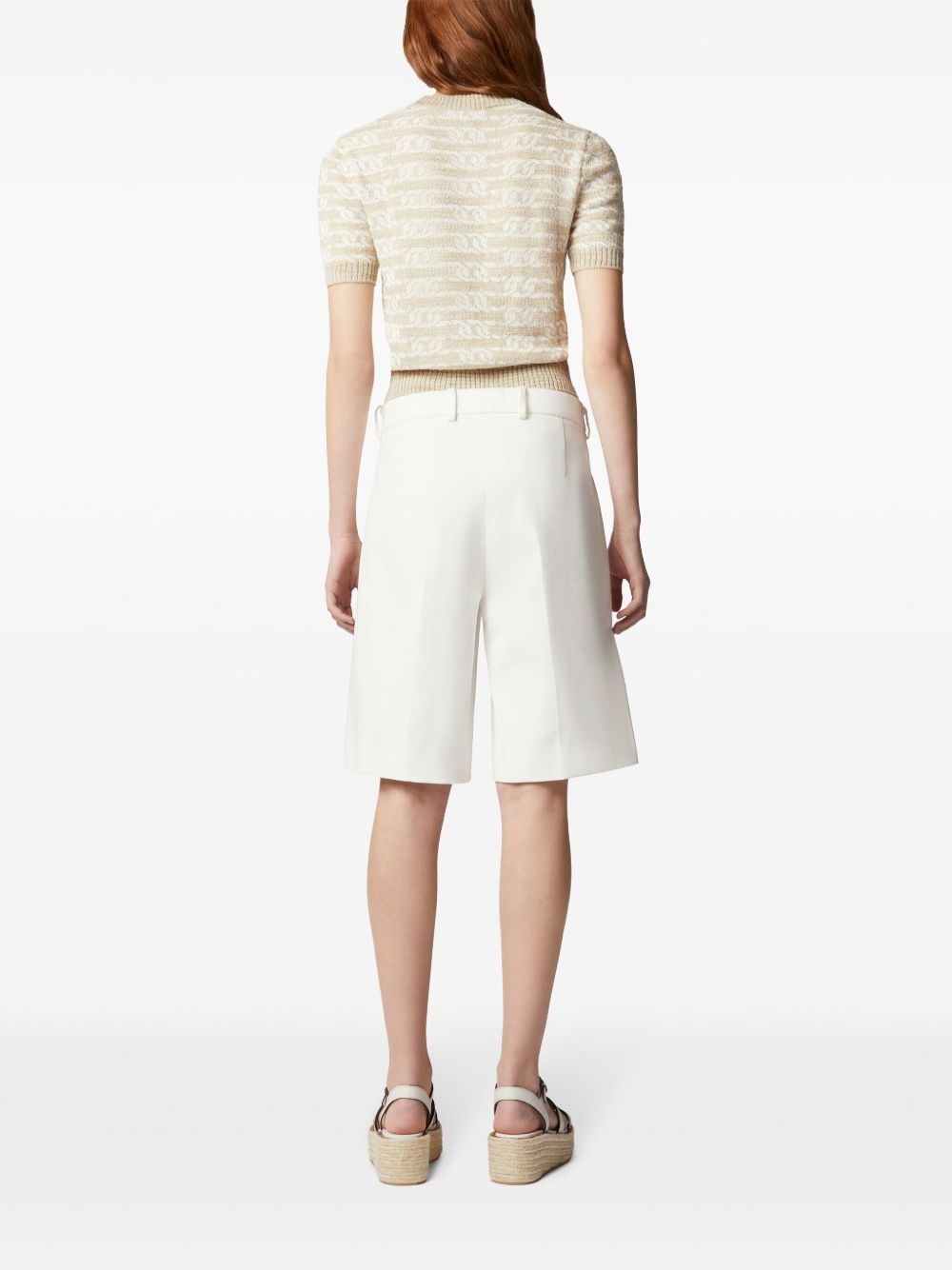 chain-motif knitted top - 4