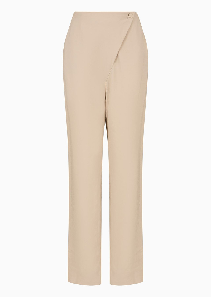 Slim-fit trousers in a flowing, washed matte fabric 1