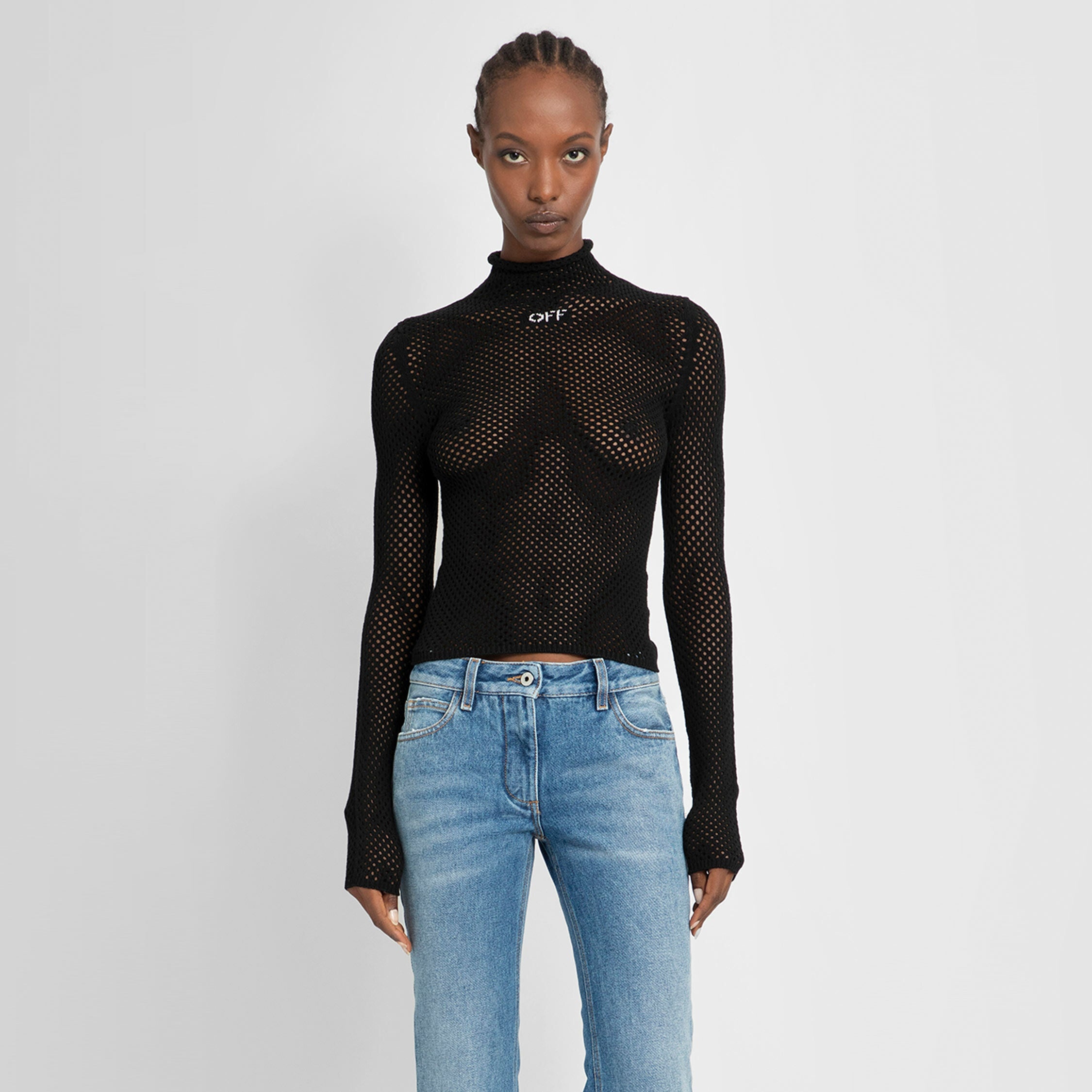 OFF-WHITE WOMAN BLACK KNITWEAR - 5