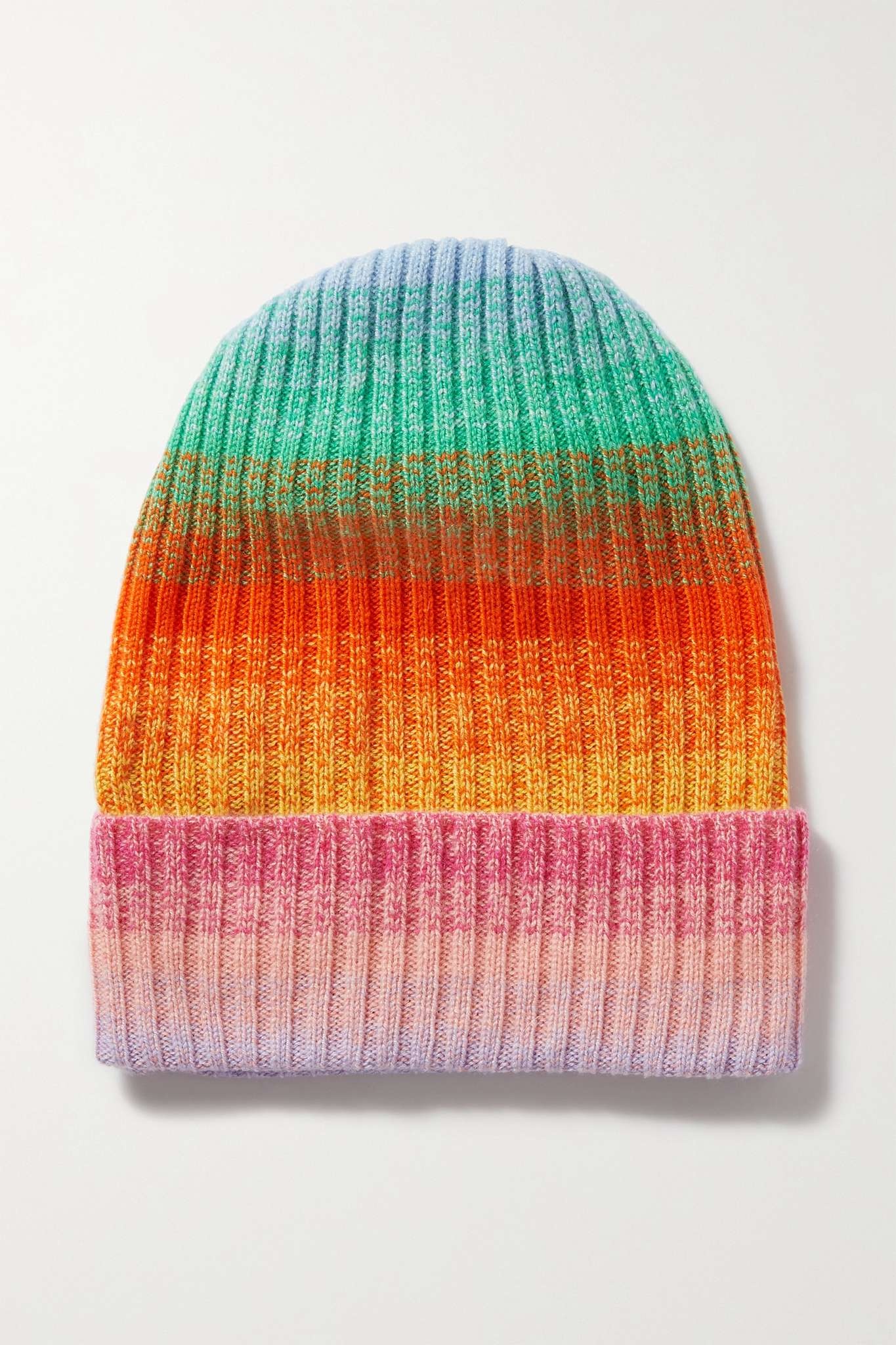 Morphe striped ribbed cashmere beanie - 1