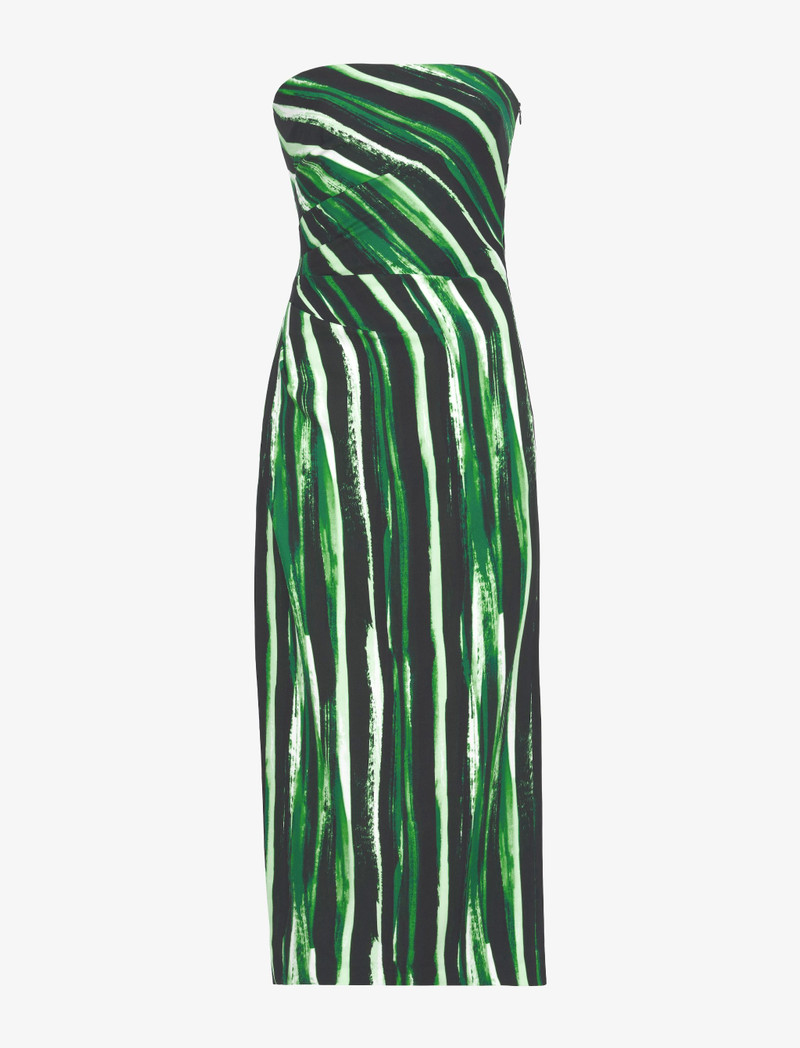 Painted Stripe Strapless Dress - 1