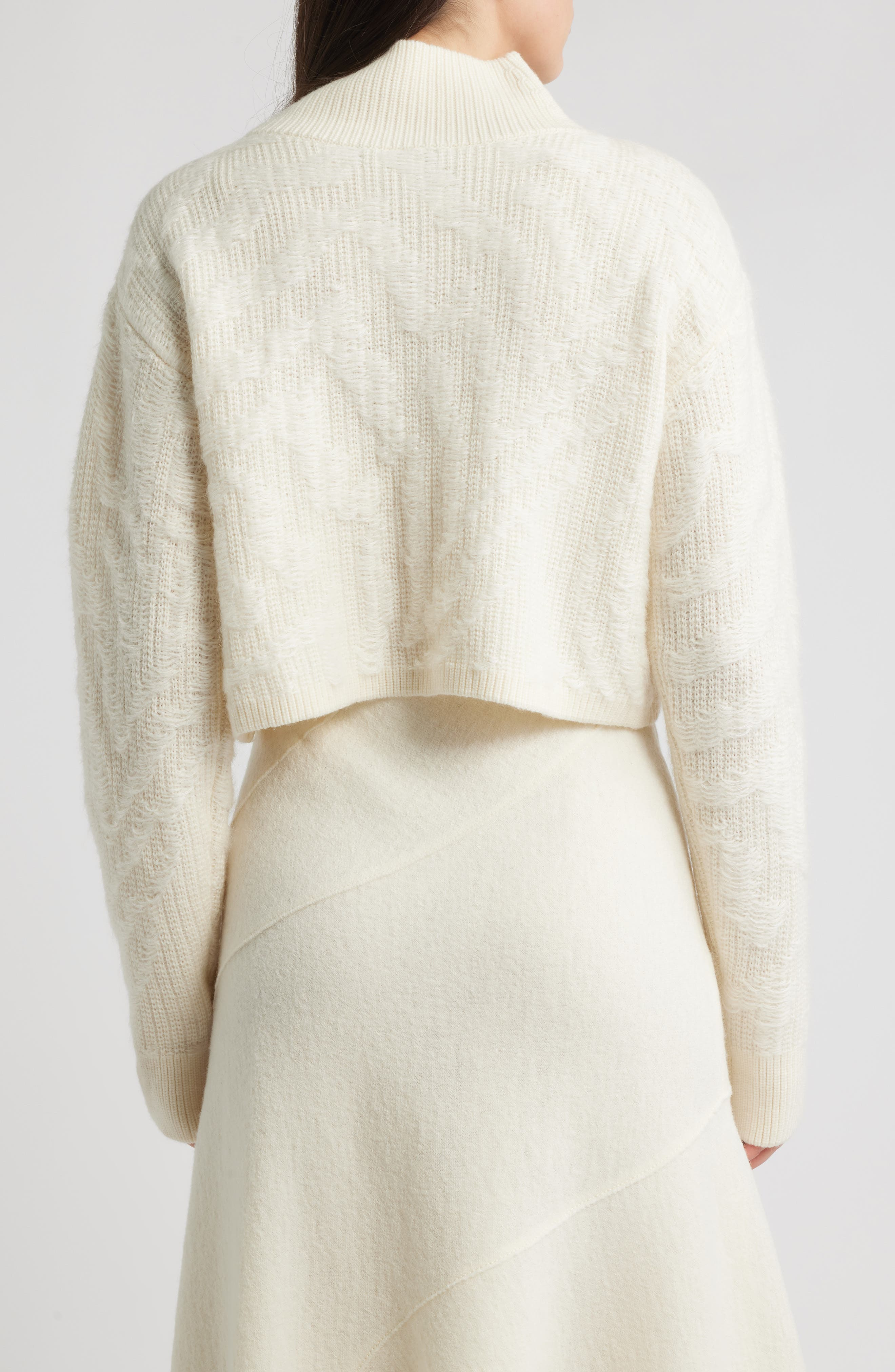 BOSS Fisura Virgin Wool & Mohair Blend Sweater in Soft Cream at Nordstrom - 2
