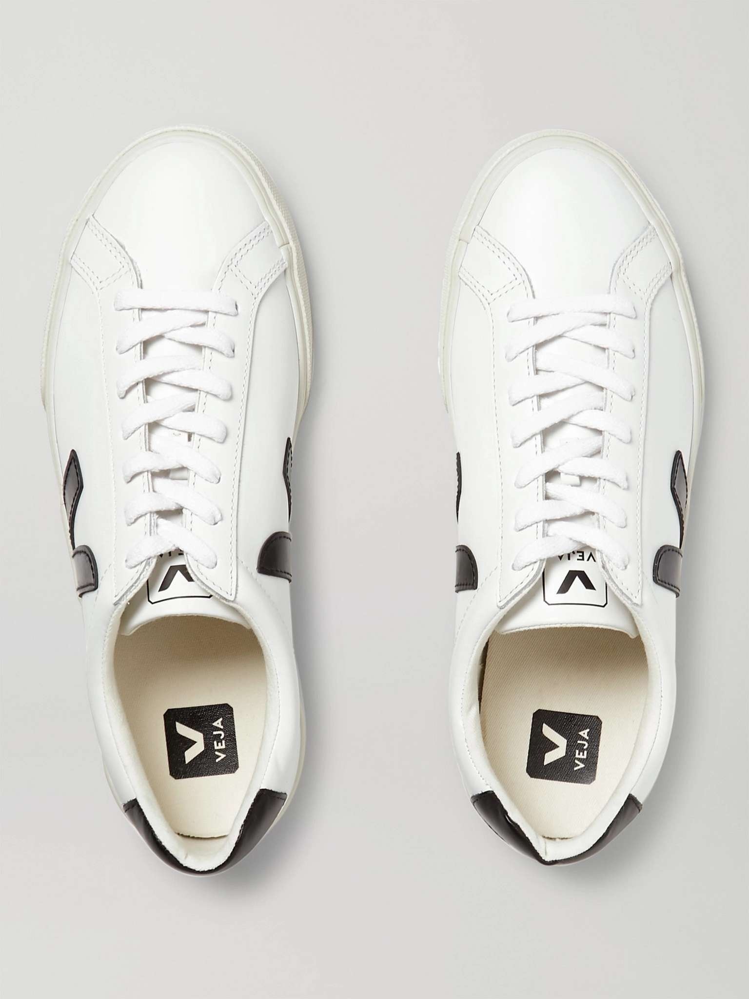 Esplar Rubber-Trimmed Leather Sneakers - 8