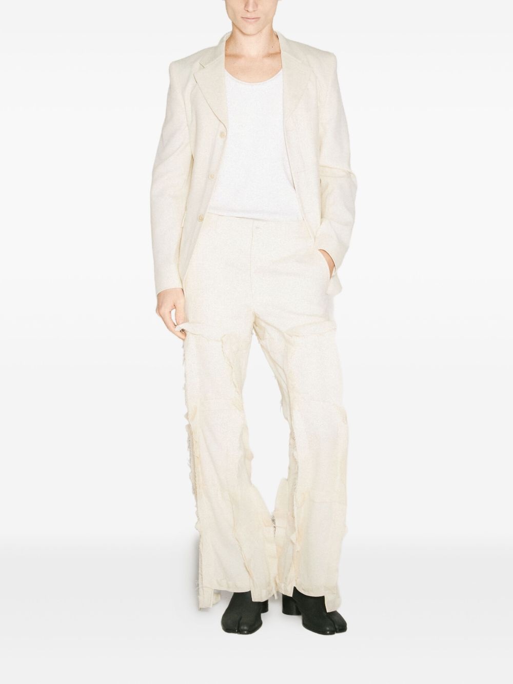 frayed-details tailored trousers - 2