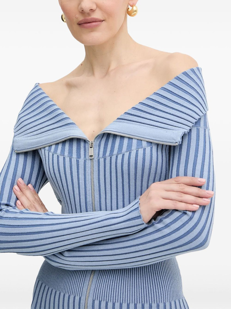 zip ribbed mini dress 4