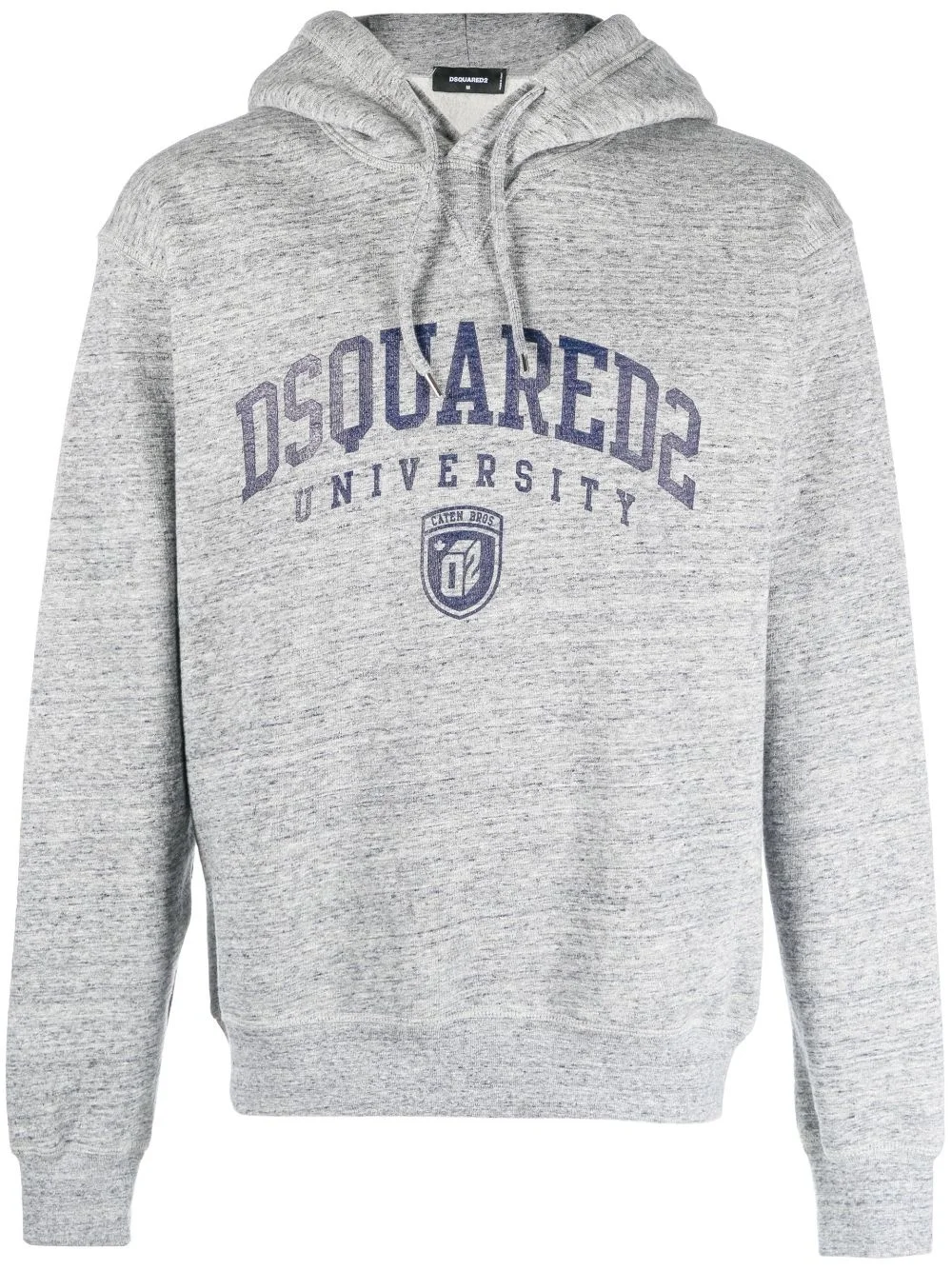 logo-print mélange-effect hoodie - 1