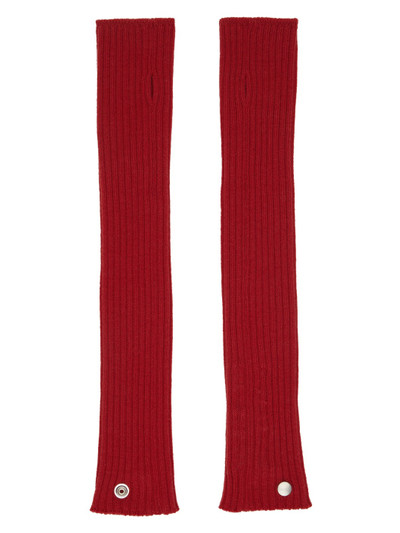 Rick Owens Red Rasato Knit Arm Warmers outlook