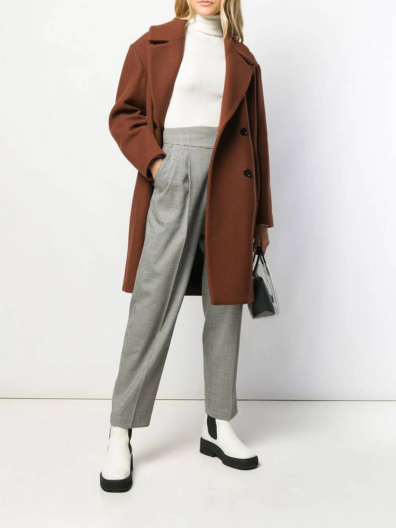 MSGM micro houndstooth high-waisted trousers outlook