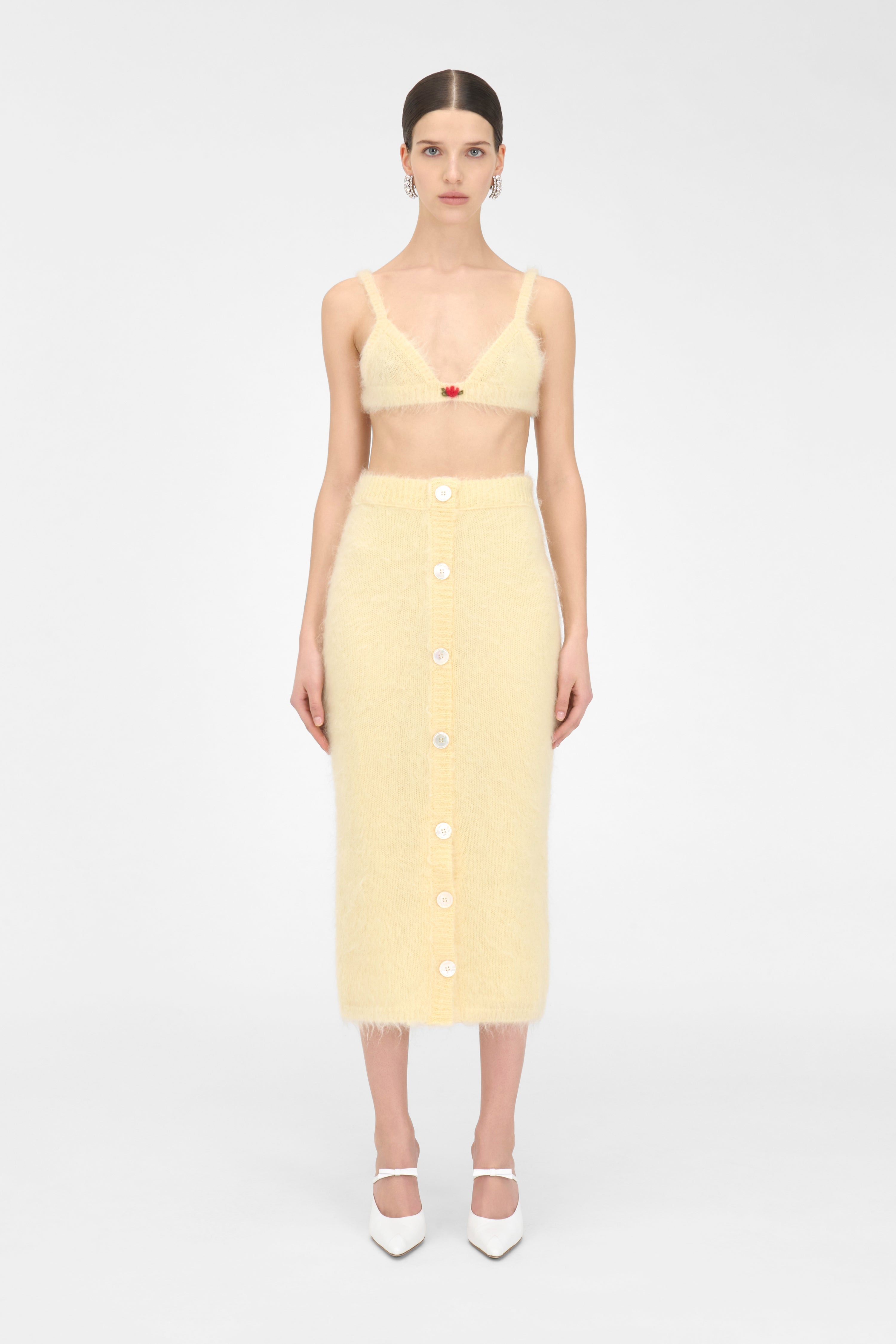 CARDED MOHAIR MIDI SKIR - 3