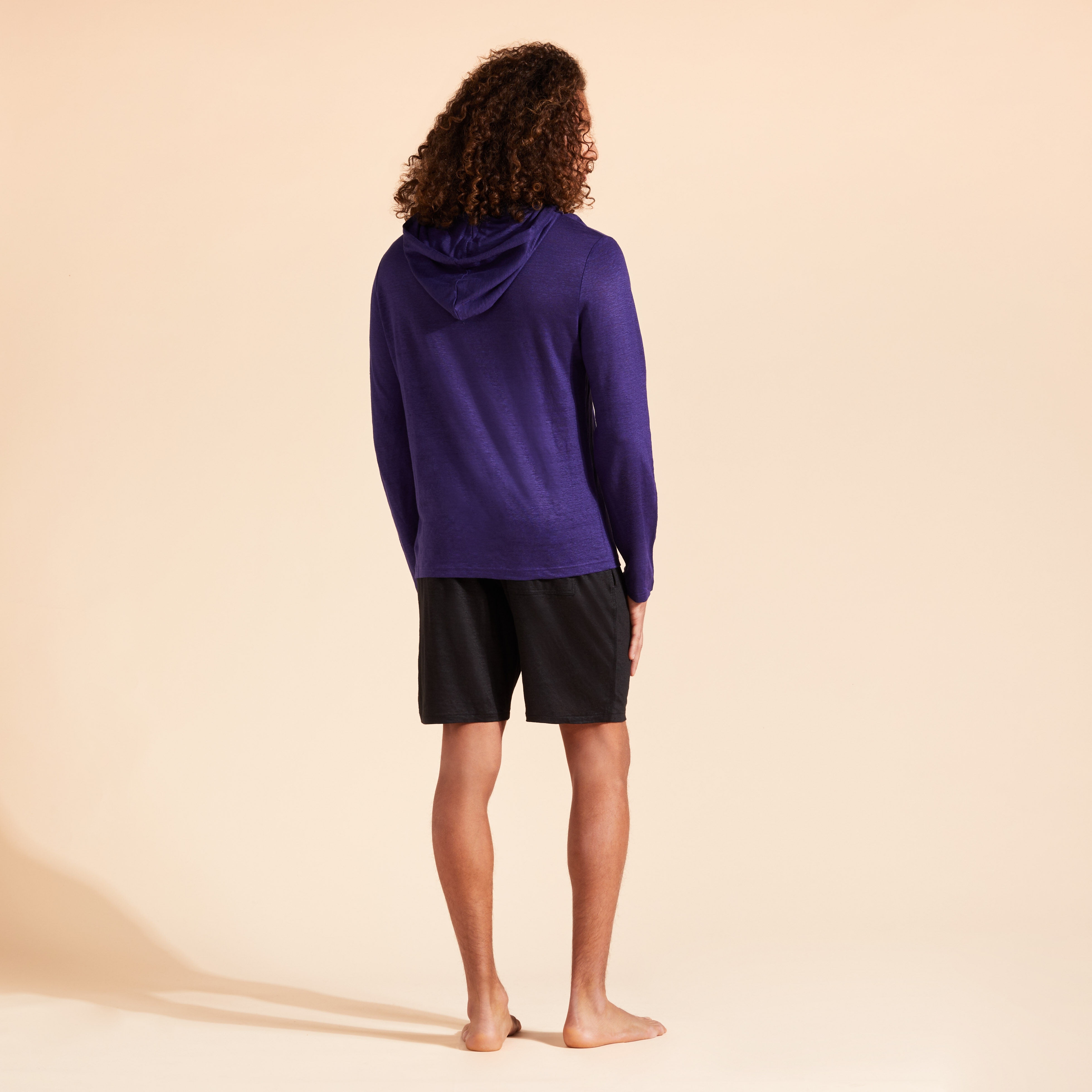 Men Linen Long-sleeves Hoodie T-shirt - 4