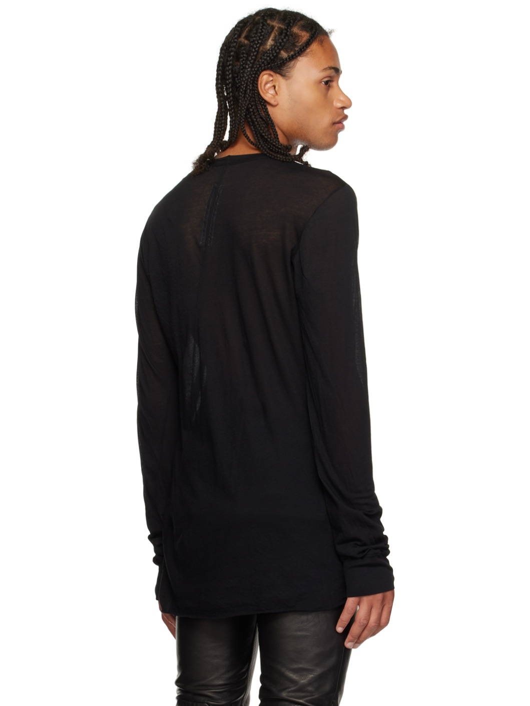 Black Edfu Basic Long Sleeve T-Shirt - 3