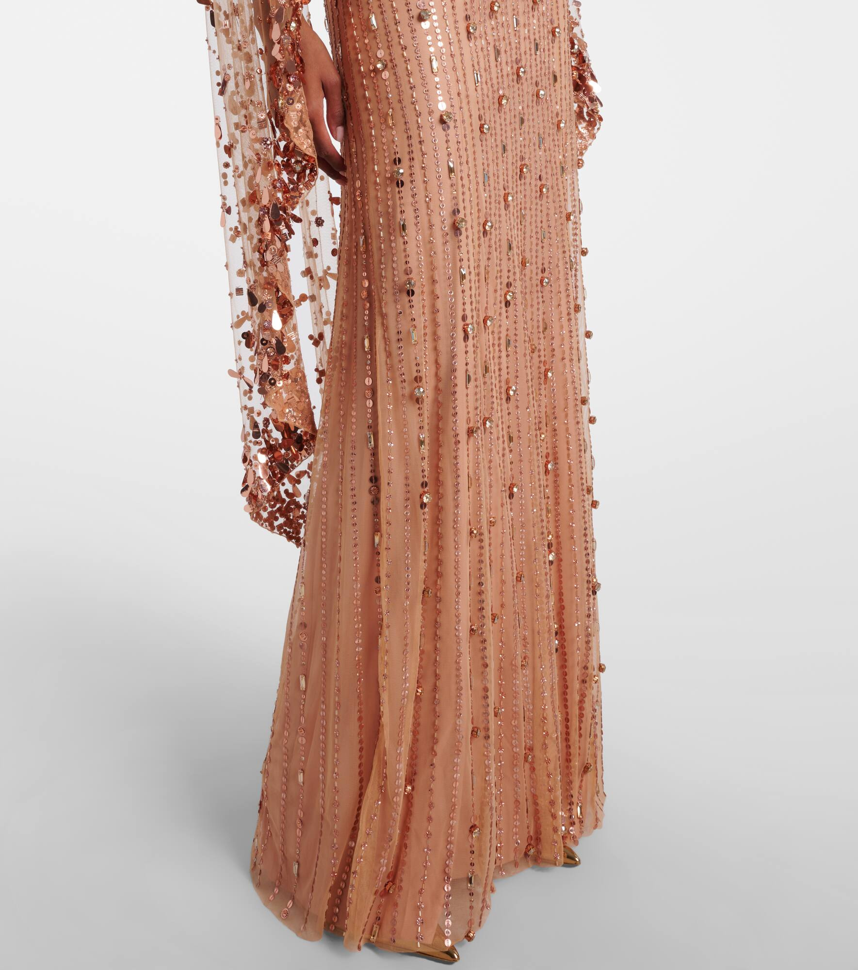Blaize caped embellished gown - 5