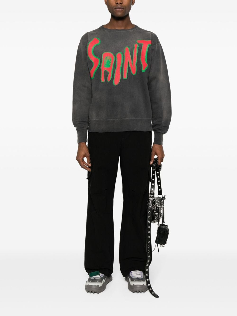logo-print cotton sweatshirt - 2