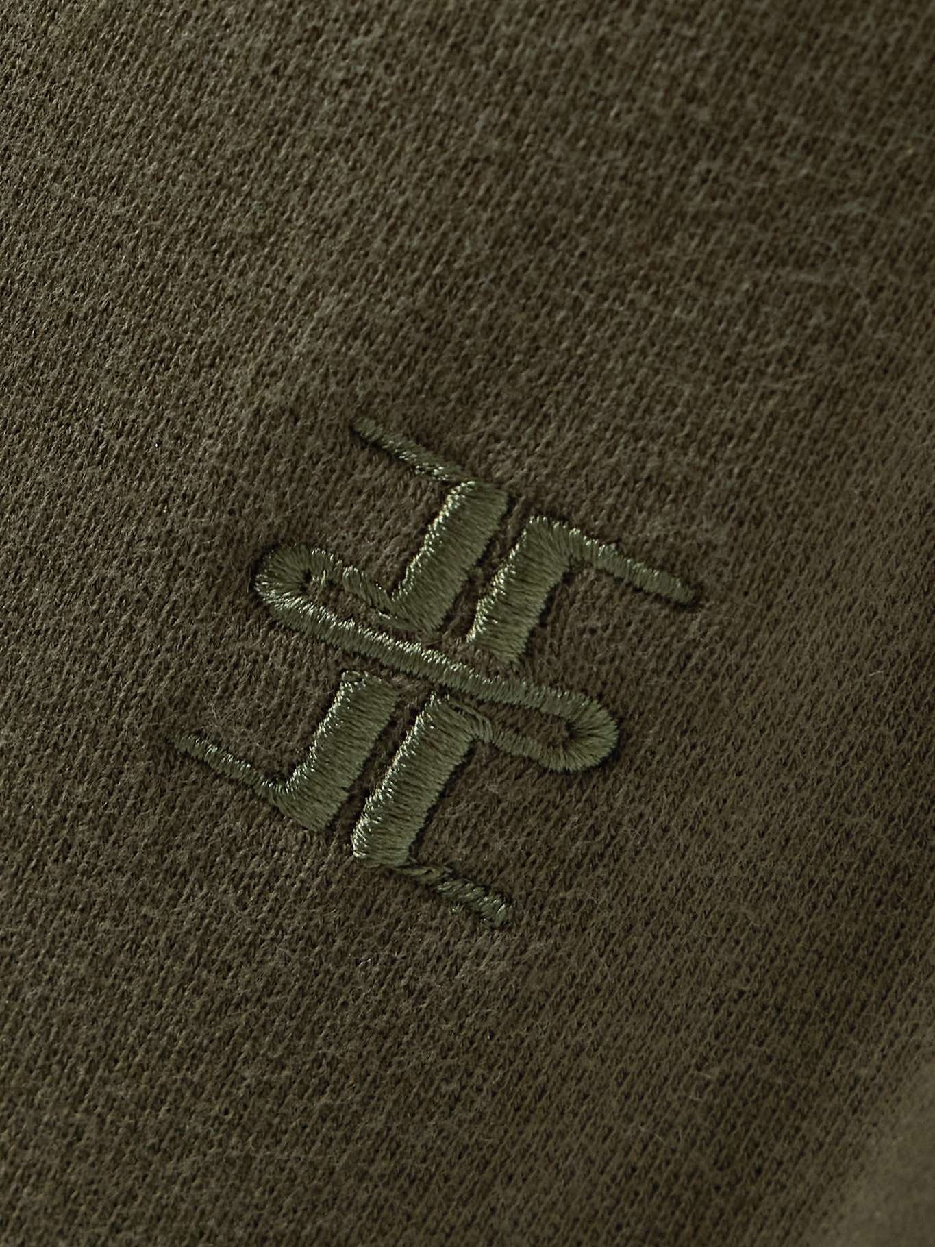 Embroidered cotton and modal-blend jersey sweatpants Army green - 4