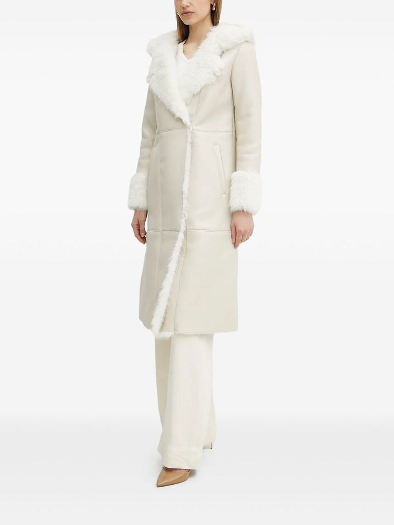 faux-fur-trimmed hooded coat 1
