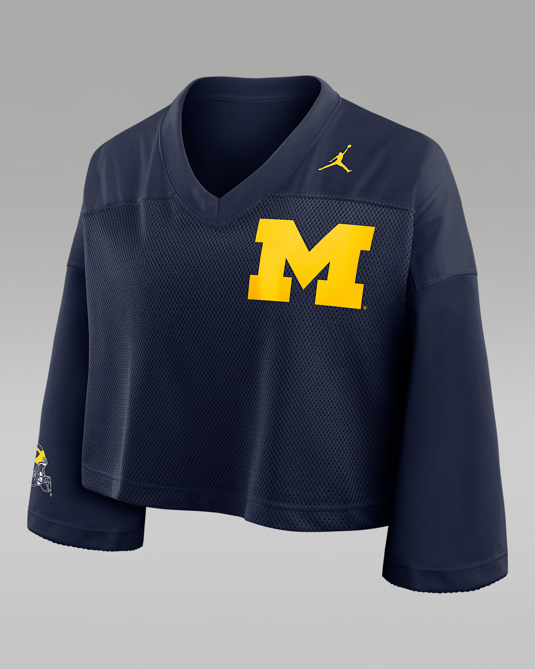 Michigan Jersey Women's Jordan Brand Dri-FIT College Cropped Top - 1