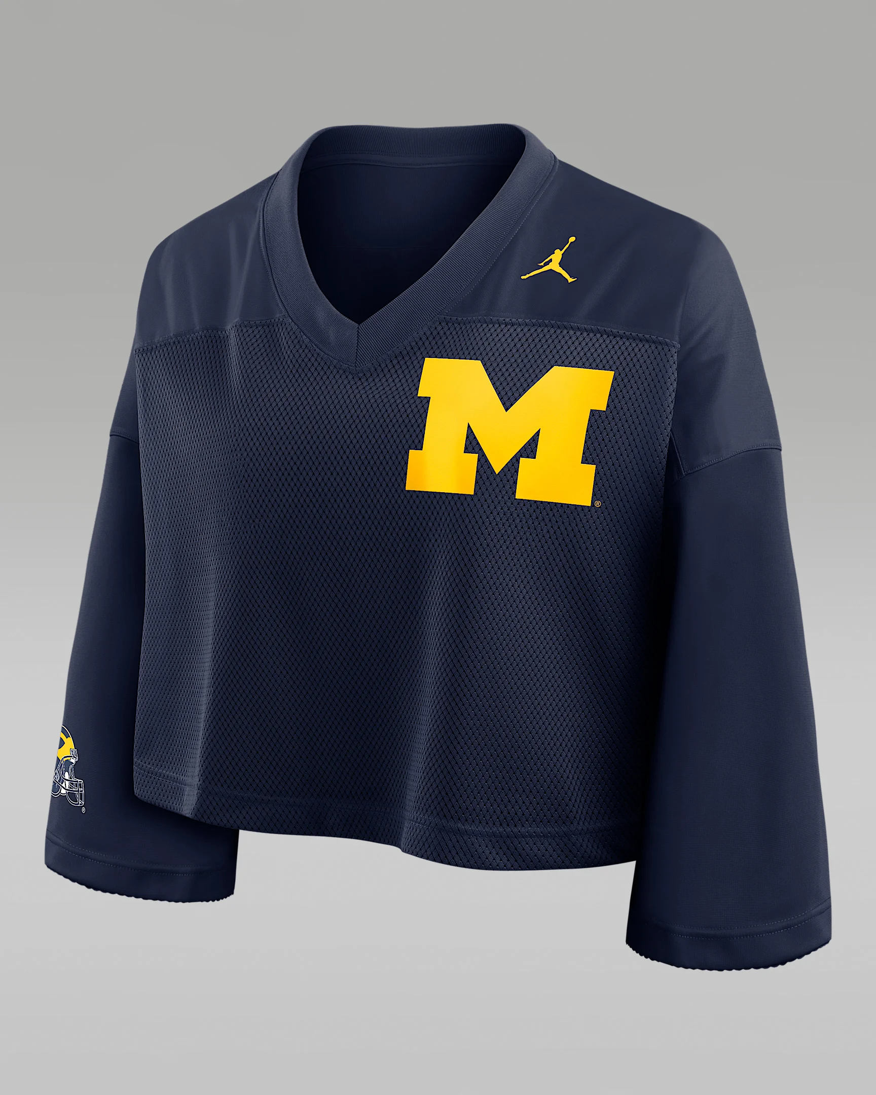 Michigan Jersey Women's Jordan Brand Dri-FIT College Cropped Top - 1
