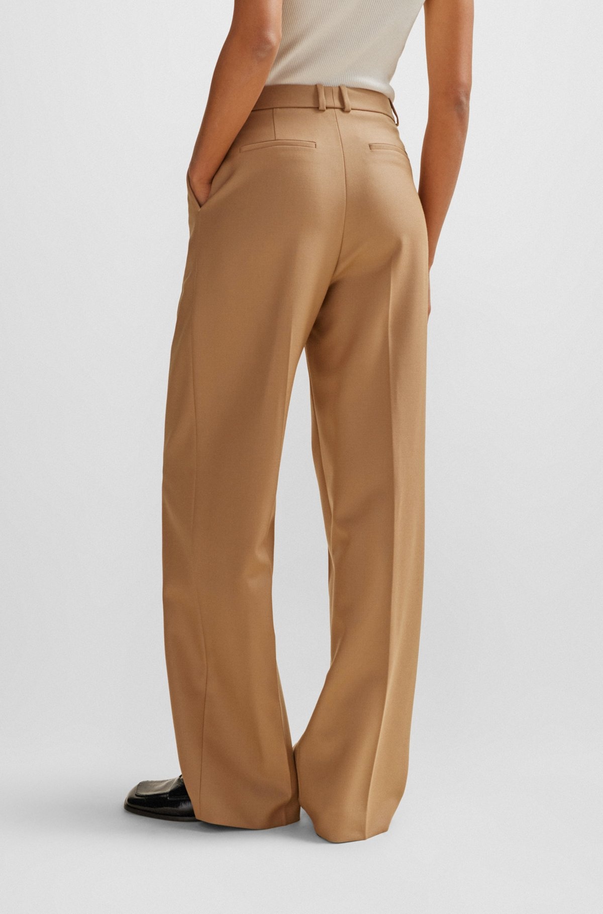 REGULAR-FIT TROUSERS IN VIRGIN-WOOL TWILL - 4