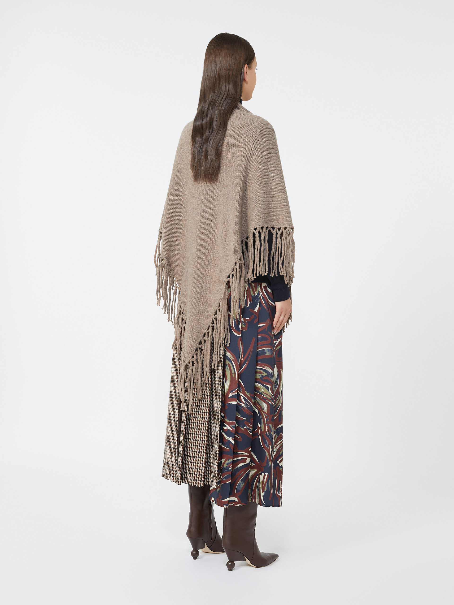 TORNADO Wool shawl with fringes - 3