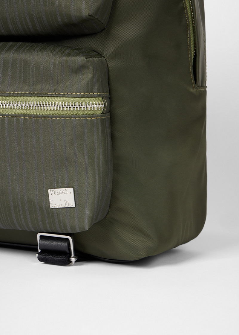 Green 'Laser Stripe' Recycled Nylon Backpack 3