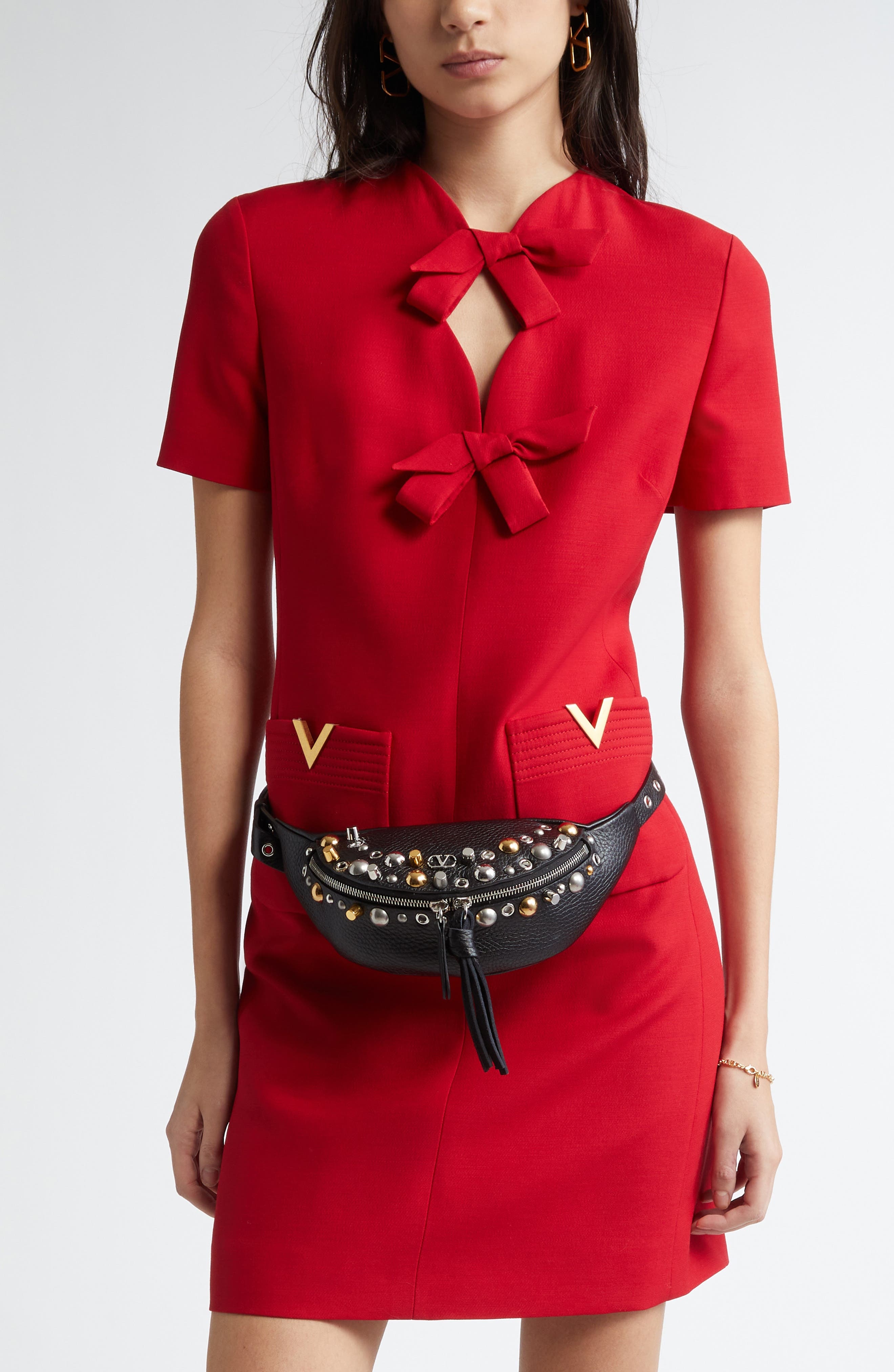 Valentino Garavani Nellcôte Grainy Leather Belt Bag in Black at Nordstrom - 2