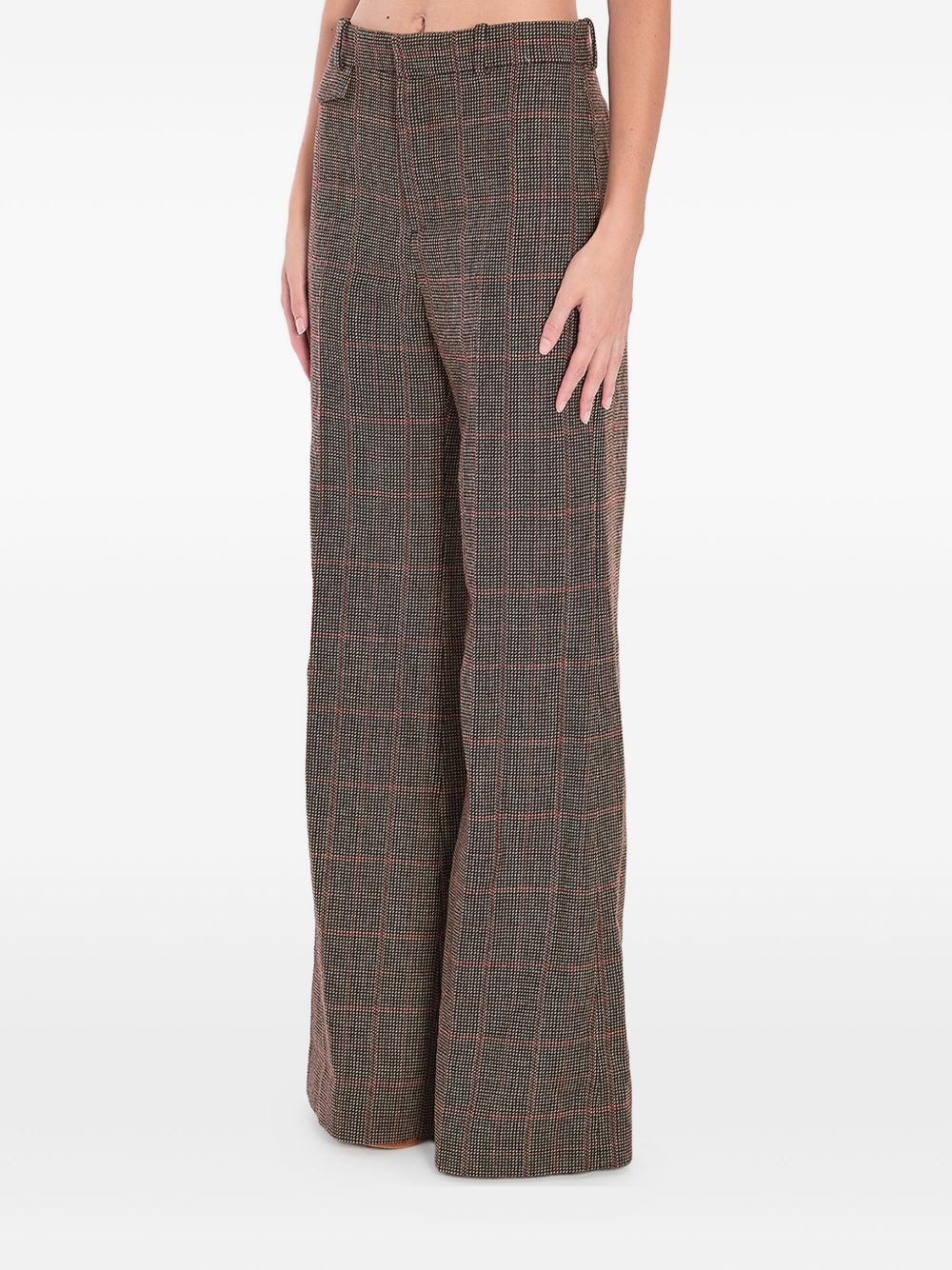tailored checked wool trousers - 2