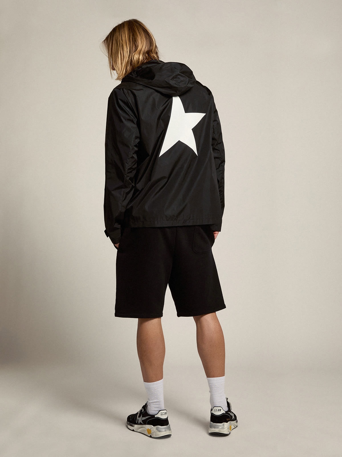 Men's windcheater with contrasting white logo and star - 3