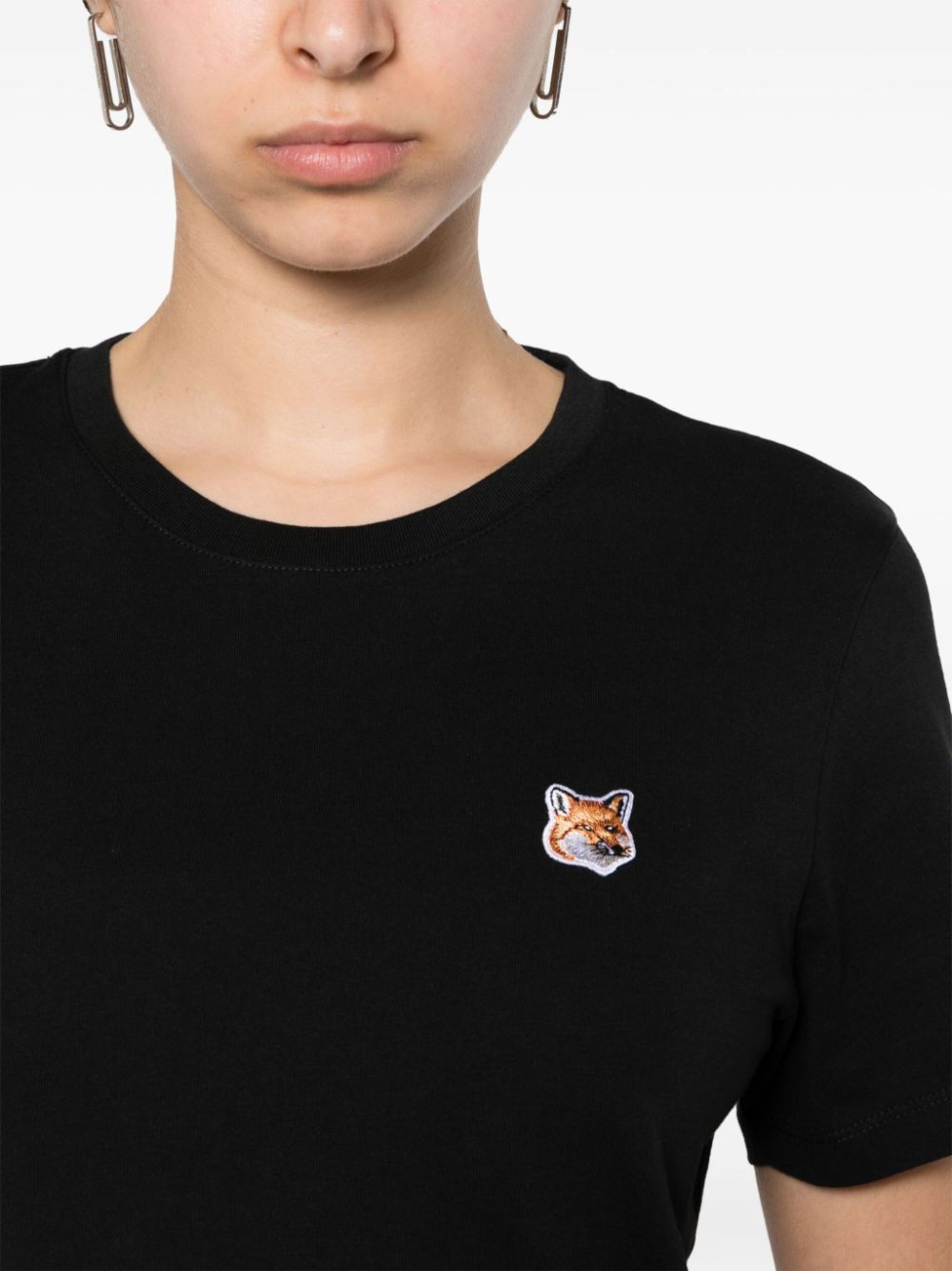 Fox-appliqué T-shirt - 5