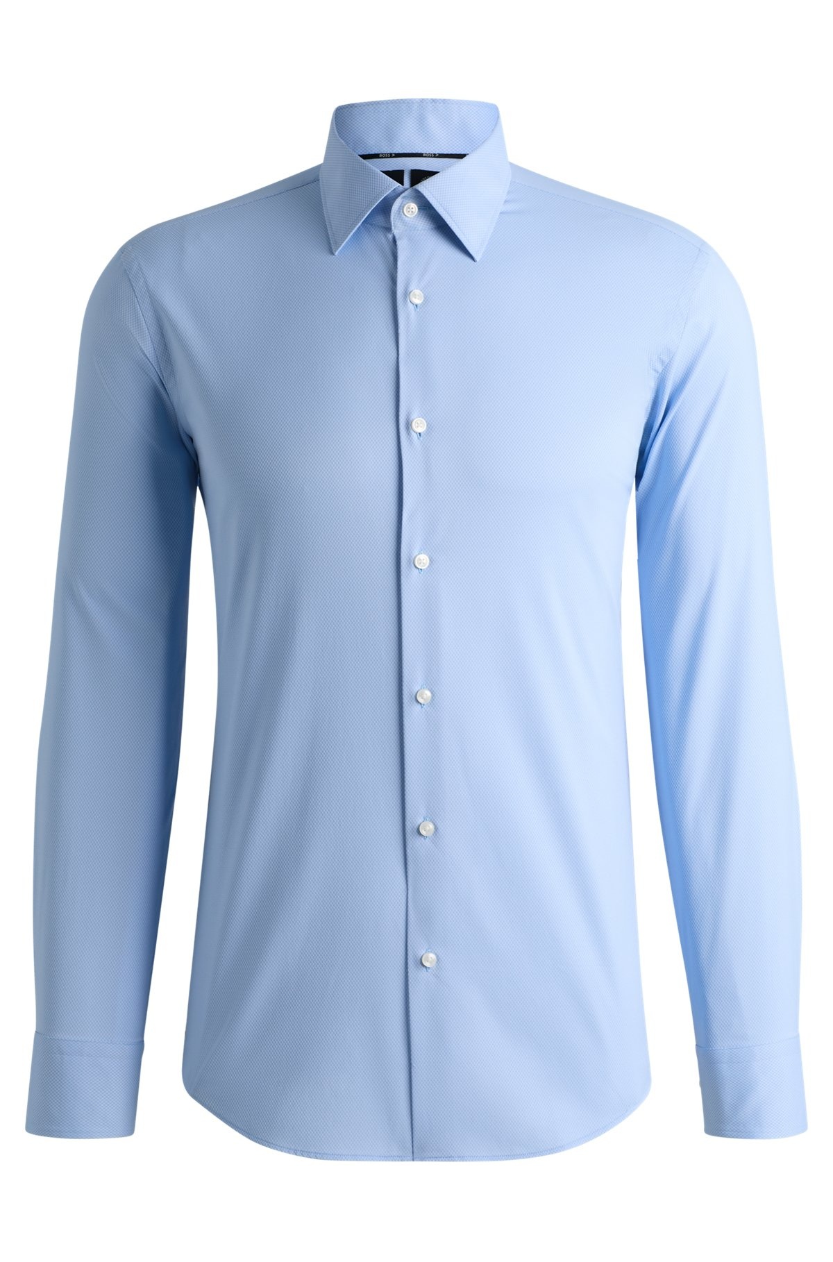 REGULAR-FIT SHIRT IN STRUCTURED STRETCH FABRIC - 1