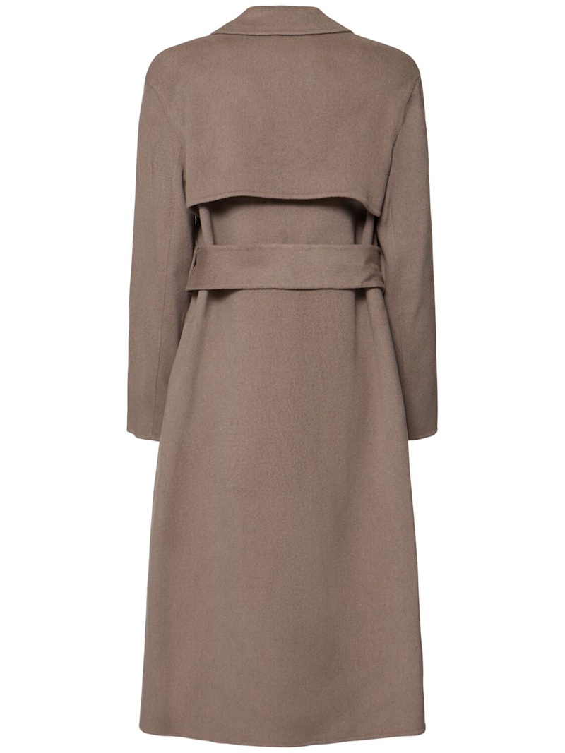 Belted wool & cashmere wrap trench coat - 6
