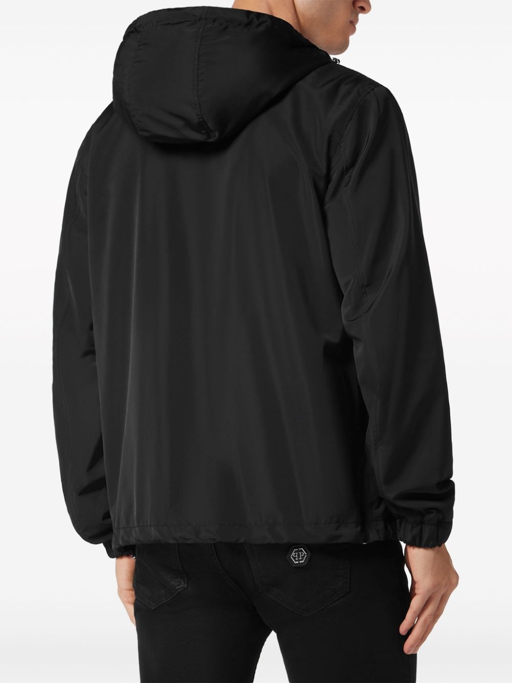 logo-patch hooded windbreaker - 4