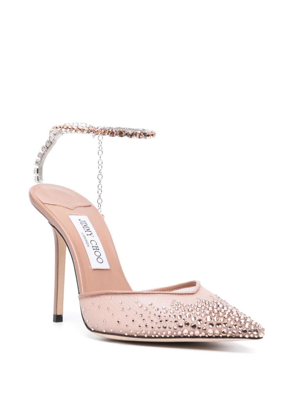 Saeda 100mm crystal-embellished pumps - 2