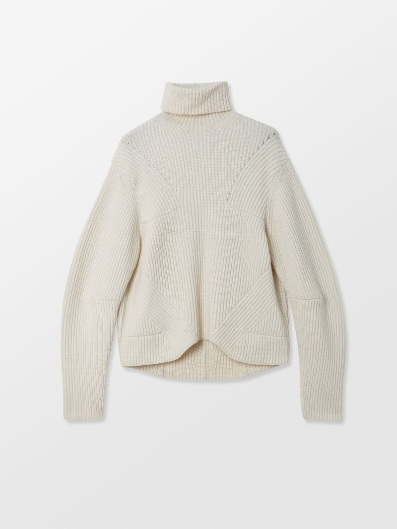 RIB KNIT TURTLE NECK - 1